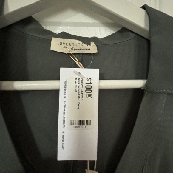 BNWT Collared Olive green maxi dress with pockets - Picture 4 of 4